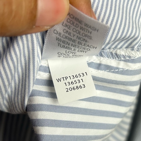 J.Jill Blouse Top Women L Button Down Striped Casual Office Career Old Money - Picture 10 of 14